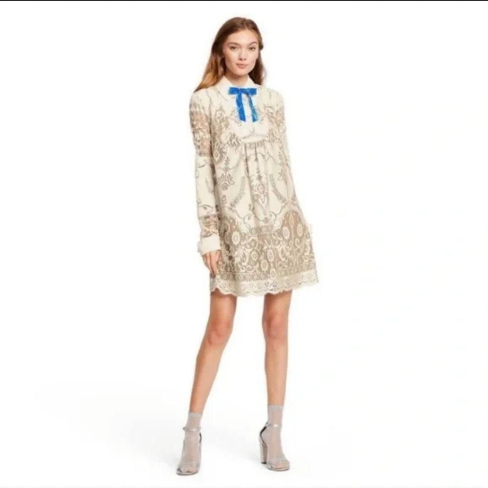 Anna Sui for Target Long-Sleeve Lace Babydoll Dress Vintage Inspired Size M